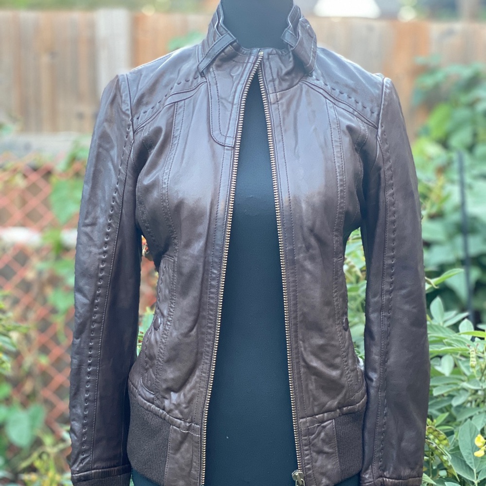 Mackage Aritzia Limited Edition Brown Leather Jacket XS
